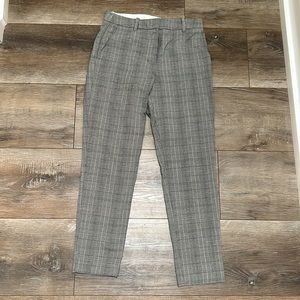 Gray and white plaid pants